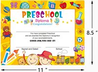 Certificat de diplôme préscolaire pour enfants, certificats de fin d'études de maternelle pour étudiants avec personnalisation de haute qualité, impression ou écriture