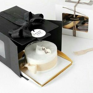Op maat gemaakte recyclebare stevige taartverpakkingen met matte laminatie, hoog transparant venster en handgrepen - Product Image 2