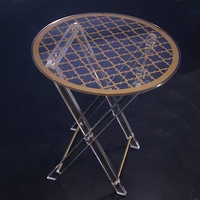 Table basse moderne en acrylique transparent pliable, prix d'usine en gros, ensemble de meubles de salon, extensible, carrée, d'appoint