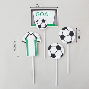 Ensemble <span class=keywords><strong>de</strong></span> décorations pour gâteau d'anniversaire sur le thème du football, comprenant <span class=keywords><strong>un</strong></span> ballon <span class=keywords><strong>de</strong></span> football, une porte et des accessoires <span class=keywords><strong>de</strong></span> joueur pour les fournitures <span class=keywords><strong>de</strong></span> fête - Product Image 3