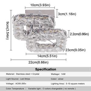 14W Dreifarbige Wechselbare Aufputz-Kristall-Deckenleuchte für Flure - Product Image 6