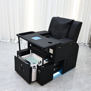 Pedicure Chair with <b>Folding</b> Nail <b>Table</b> New Luxury Pedicure Chair Led Lighting Foot Spa Chair Manicure Pedicure Chair - Product Image 3