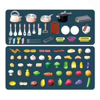 Ensemble de cuisine pour enfants de 81 pièces, jeu de simulation de cuisine, casseroles, poêles, aliments, vaisselle, accessoires, jeu de rôle éducatif, jouet en plastique