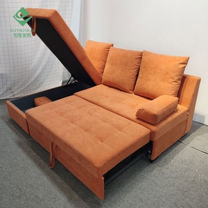 Sofá <span class=keywords><strong>cama</strong></span> de 3 asientos con marco de madera maciza a precio de fábrica con almohada extraíble para reposacabezas, sofá Seccional de terciopelo <span class=keywords><strong>naranja</strong></span> para sala de estar - Product Image 5