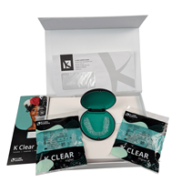 Boîte en carton ondulé rigide personnalisée avec logo, étui circulaire en plastique pour aligneur, avec pochette plate, étiquette et sac de vente au détail inclus dans le set