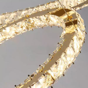 Candelabro de Cristal de Luxo Moderno e Simples para Sala de Estar, Hotel, Restaurante, Lustre de Anel, Candelabros Modernos, Luz Pendente - Product Image 6