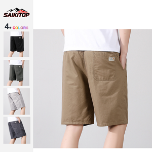 Pantalones Capri Casuales de Verano para <span class=keywords><strong>Hombre</strong></span>, Pantalones Cortos de Trabajo Holgados de Algodón Fino, Pantalones Cortos Deportivos Ligeros y Transpirables - Product Image 2