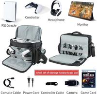 Sac de protection simple en nylon de haute qualité avec fermeture éclair pour manettes PS5/PS4, avec rangement complet et conception anti-poussière