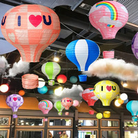 Lanterne en papier de montgolfière faite à la main avec décoration suspendue de bougie de LED pour la décoration de partie, d'école, de centre commercial et d'événement