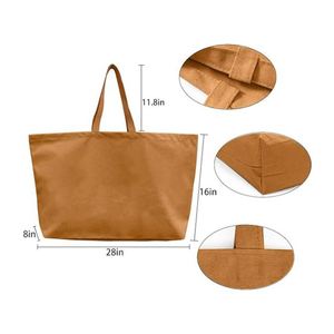 Natural <b>Extra</b> <b>Large</b> Eco-Friendly Canvas Shopping Tote Bags Custom <b>Printed</b> Logo Letter Pattern Orange Customized Designs Handled - Product Image 3