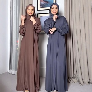 Sharut Groothandel Hoge Kwaliteit Turkse Bescheiden Hoodie Abaya voor Meisjes Moslima's Jurk Eén Delig Lange Burka Jilbab Gebedskleding - Product Image 1