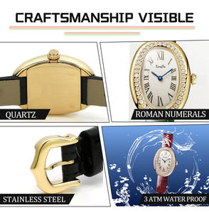 2025 nouvelle montre à Quartz <span class=keywords><strong>de</strong></span> Style Vintage pour les femmes 20mm bracelet en cuir 40mm ovale chiffres romains forme irrégulière à la mode affaires - Product Image 3