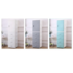 Kitchen and <strong>Bathroom</strong> Corner <strong>Cabinet</strong> 25 cm Single Door Open 4 Storage Drawers <strong>Plastic</strong> Cupboard with Wheels - Product Image 3