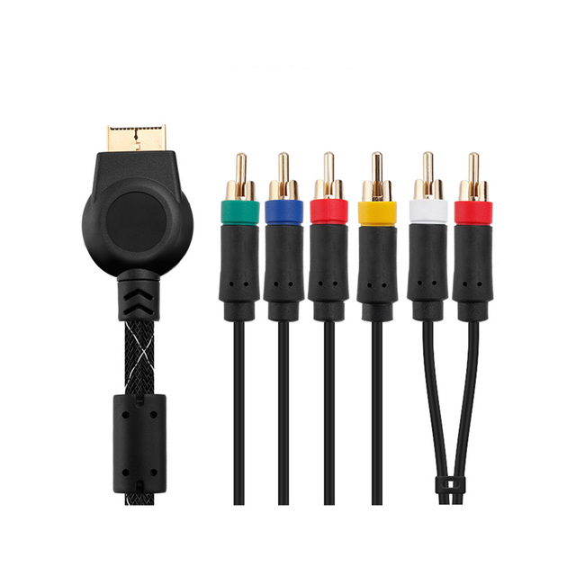 For Sony Playstation 2 3 Ps2 Ps3 Original Console Fat / Slim Component Cable Flex Professional HD TV RCA AV Video 1.8m Flat