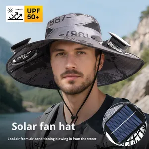 Geniş Siperli Yazlık Güneş Fanlı Şapka, Unisex UV Koruyucu Güneşlik, %100 Polyesterden Açık Hava Dağcılık ve Balıkçılık İçin - Product Image 5