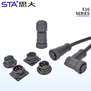 E16 авиационный штекер высокопроизводительный инженер пластиковый водонепроницаемый IP67 байонетный припой женский прямой соединительный провод 2p - Product Image 5