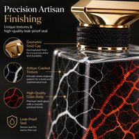 Flacon de parfum cylindrique en verre haut de gamme personnalisé avec motif marbré, finition mate, impression sérigraphique, vaporisateur