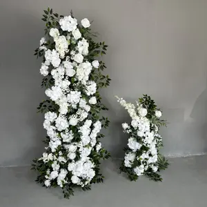 GJ-FRN029卸売造花ランナー結婚式のテーブル花通路ランナー花テーブルランナー結婚式の装飾用