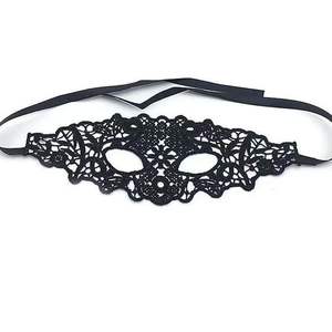 Masque de style dentelle, demi-visage, noir, pour homme adulte, pour Halloween, Noël, fêtes costumées, accessoires de fête - Product Image 3