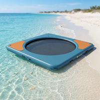 Plateforme flottante gonflable en maille avec rampe pour lac, piscine, plage – Idéale pour bronzer et se détendre dans l'eau (pour adultes)