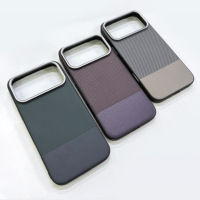 Étui de téléphone en cuir PU à rayures verticales pour iPhone 17 Pro Max, coque arrière antichoc à épissures de couleur, coque hybride magnétique