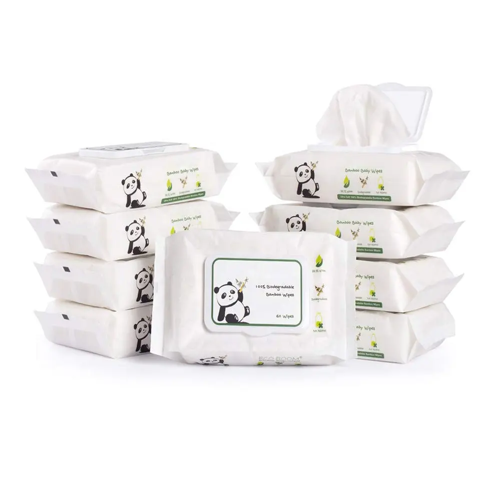 Private Labels Natural Bamboo Baby Water Wipes for Sensitive Skin Newborn Baby Cleaning Wipes
