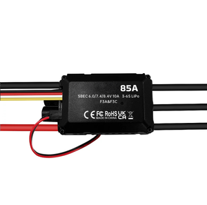 Controlador de velocidad sin escobillas 85A ESC 3-6S Lipo con SBEC ajustable de 6V/10A y programable EC5 para aeronaves RC, drones FPV de ala fija. - Product Image 2
