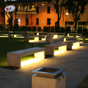 Nuevos Bancos de Hormigón con Piedra Mágica GRC, Iluminación Exterior para Espacios Públicos - Product Image 1