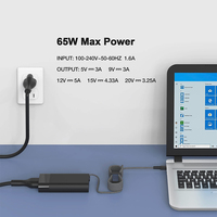 Nouveau chargeur USB C Slim 65w Fit EliteBook Chromebook Spectre ProBook Envy Charge rapide Type C pour chargeur d'ordinateur portable hp