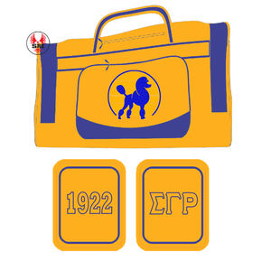 Sac de voyage en toile de polyester brodé pour femmes de la sororité Sigma Gamma Rho |   Sac de voyage personnalisé pour femmes, broderie de la sororité SGRho - Product Image 4