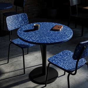 Mesa Redonda Reciclada, Sostenible y Duradera, con Superficie Resistente al Agua, para Cafeterías - Product Image 5
