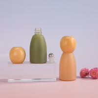 Flacon roll-on vide de 12 ml pour huiles essentielles et parfums, avec bouchon en bois en forme de boule et bille roll-on en acier inoxydable