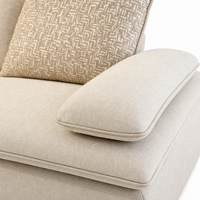 Canapé modulaire en tissu beige avec accoudoirs à coussin et coussin de dossier couleur rouille, mobilier de salon, vente en gros et approvisionnement en vrac