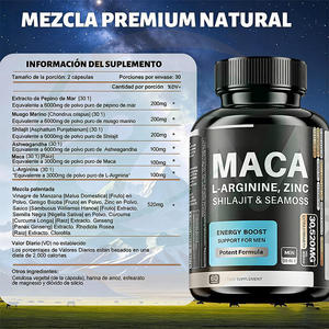 <span class=keywords><strong>Suplemento</strong></span> Energético Vegano Orgánico <span class=keywords><strong>para</strong></span> Hombres Adultos con Maca, Shilajit, Ashwagandha, L-Arginina y <span class=keywords><strong>Zinc</strong></span>, Marca Privada, Venta al Por Mayor <span class=keywords><strong>de</strong></span> Fábrica OEM - Product Image 5