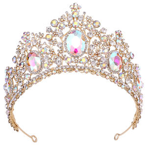 ชุดเดรสแต่งงานสไตล์ยุโรปและอเมริกันสำหรับงานแต่งงานมงกุฏคริสตัลมงกุฎเจ้าสาวมงกุฎอัลลอยสวยงามงานพรอม - Product Image 3