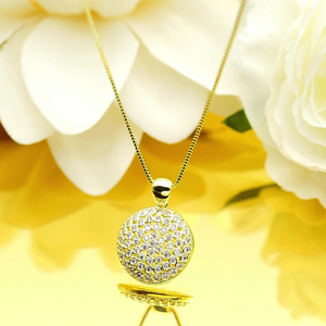 IGI/GIA Certified 14K Gold Full Pave Round Medallion Pendant Choker <b>Necklace</b> Micro Pave Diamond Box Chain Daily Luxe Jewelry - Product Image 4