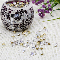Strass en cristal de verre coloré écologique personnalisable, de forme diamant, à fond pointu, pour accessoires vestimentaires