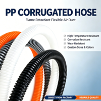 Tuyau ondulé en PP ignifuge OD 7 10 20 mm, résistant aux hautes températures, tube de protection de câbles, conduit de ventilation