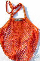 Sac en filet de coton fait main écologique Yifan avec longue poignée, pliable, portable, pour le marché, le supermarché, les fruits et les légumes