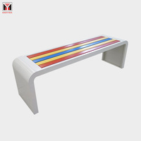 Meilleur prix, vente très chaude, banc en bois coloré, design moderne classique, bancs en bois pour 4 personnes, résistant aux intempéries, pour jardin et parc