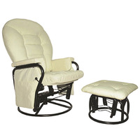 Fauteuil à bascule Navy Glider avec repose-pieds, fauteuil inclinable de loisirs, structure en métal, poche latérale pour le salon