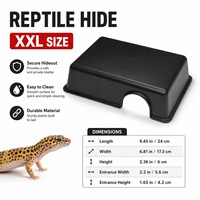 Boîte de cachette en plastique pour reptiles, grotte pour gecko léopard, serpent, lézard, tortue, abri pour terrarium, décoration, vente en gros