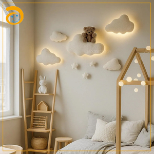 Lámpara de Pared LED <span class=keywords><strong>con</strong></span> Diseño Nórdico de Nubes, Decorativa para Habitación Infantil, <span class=keywords><strong>con</strong></span> Iluminación Cálida Ambiental para Dormitorio - Product Image 1
