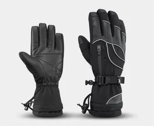 ODM S133 Custom Logo Outdoor Winter Touch Screen Waterproof Leather Lined Ski Gloves Wholesale ski winter gloves