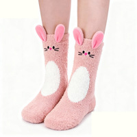 Chaussettes d'intérieur douces, extensibles, confortables et moelleuses, prix de gros, chaussettes moelleuses pour femmes, chaussettes en peluche 3D pour filles, chaussettes douillettes et moelleuses