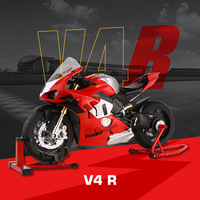 Modèle de moto Ducati V4R à l'échelle 1:6 entièrement en métal avec fonction de pulvérisation, effets sonores et lumineux, jouet de collection, cadeau en gros pour garçons