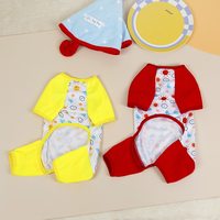 Combinaison d'été en maille pour chien, imprimé soleil, vêtements quatre pattes pour chiot, chemise respirante pour petit chien avec anneau en D, vêtements pour animaux de compagnie, vente en gros OEM ODM