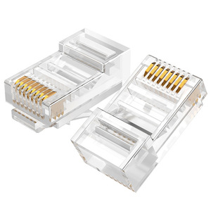 <b>Rj45</b> Network Connector 8P8C Gold Plated Phosphor Bronze Plug For Ethernet <b>Cable</b> 100 Pcs Per Box - Product Image 1