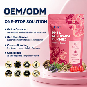 Approvisionnement en gros OEM Gummies pour le soulagement de la ménopause, extrait naturel à base de plantes, soutien pour les changements d'humeur, sommeil apaisant, 60 Gummies - Product Image 1