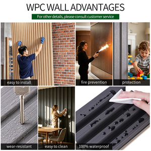 Panel de Pared WPC de Diseño Moderno, Revestimiento Interior para Hoteles y Entretenimiento, Resistente al Fuego, a la Humedad y al Moho, para Sala de Estar y Construcción - Product Image 3